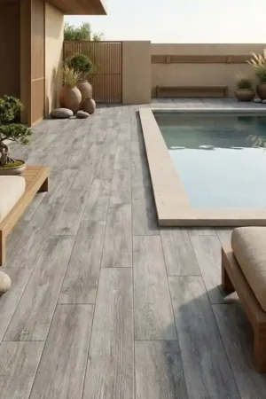 Expédié Aujourd'hui Carrelage antidérapant ONE’S Gris 22,5x90 – Terrasse imitation bois gris